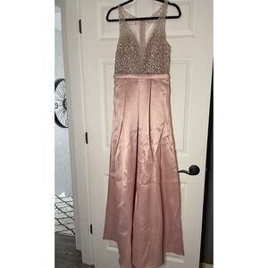 White By Soieblu Sleeveless Maxi Dress Multi Bead Top Pink Body Medium Nwt